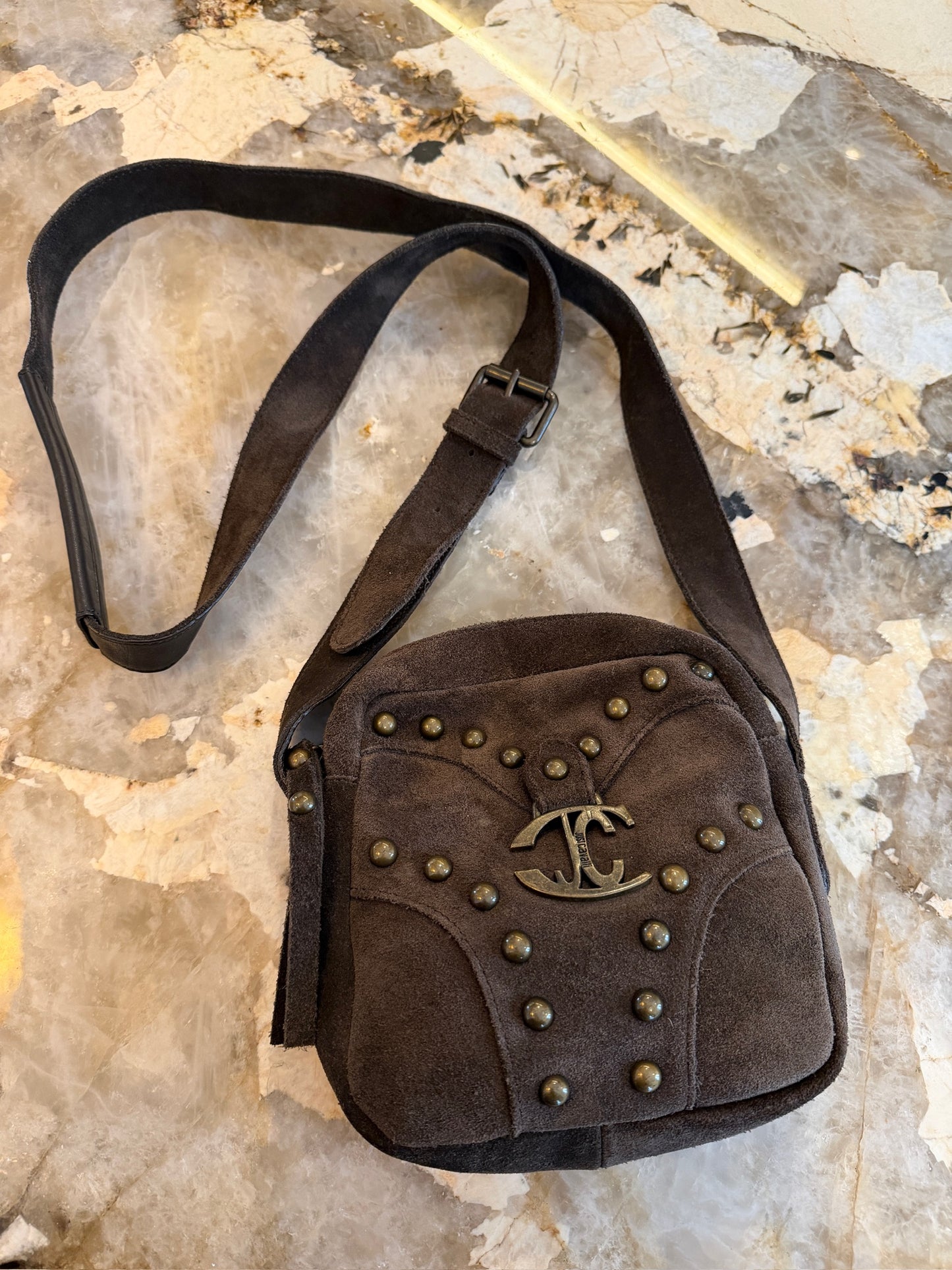 Vintage Just Cavalli Suede Studded Crossbody