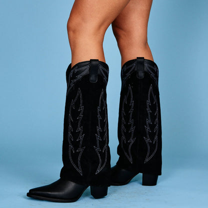 Wild Fire Leather Boot - Black
