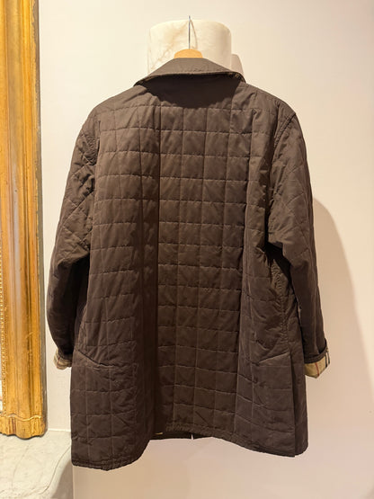 Vintage Burberry Quilted Brown Jacket Size Large