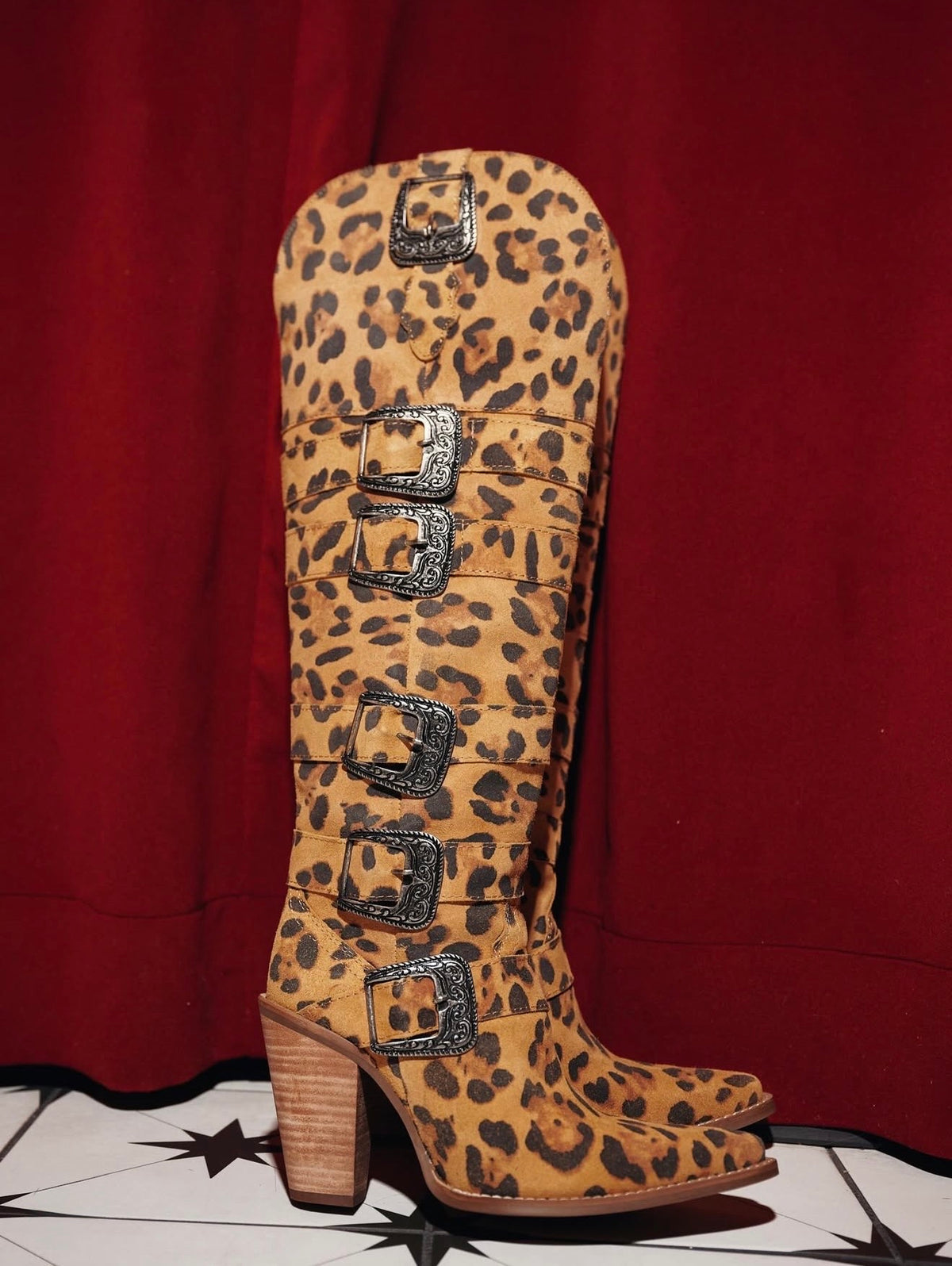 Spur 'O Moment Leather Boot - Leopard