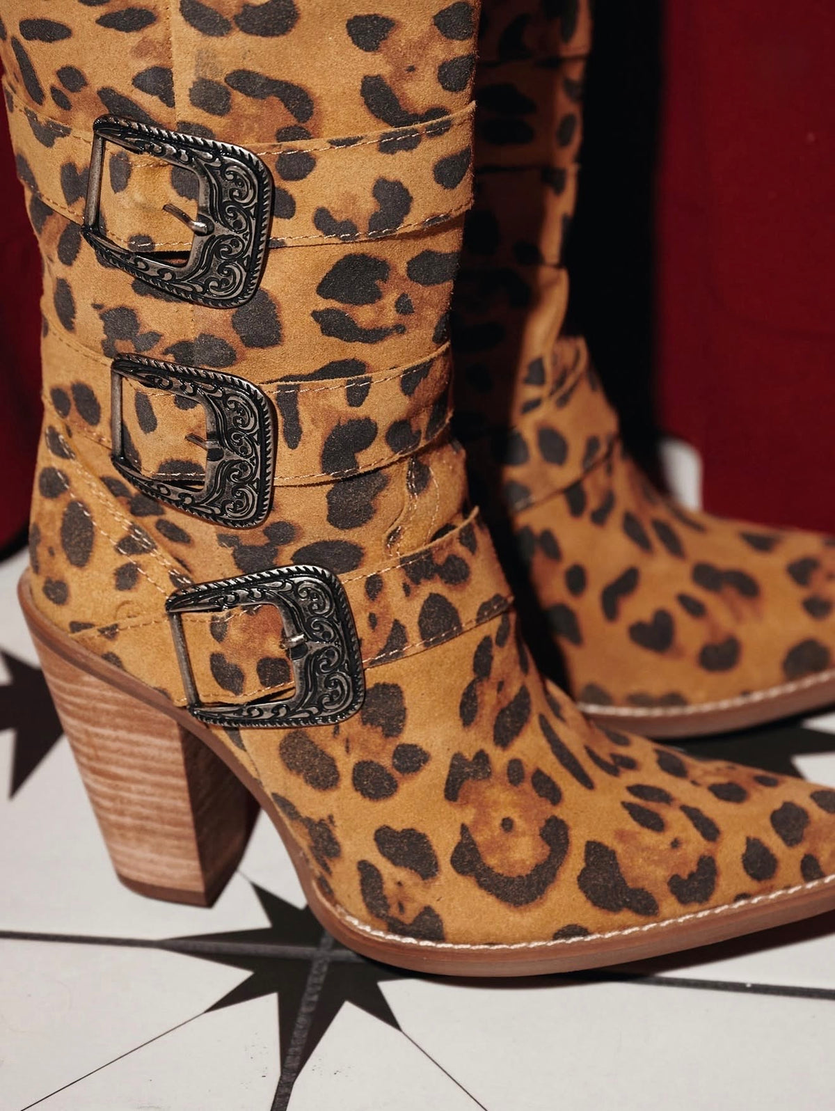 Spur 'O Moment Leather Boot - Leopard