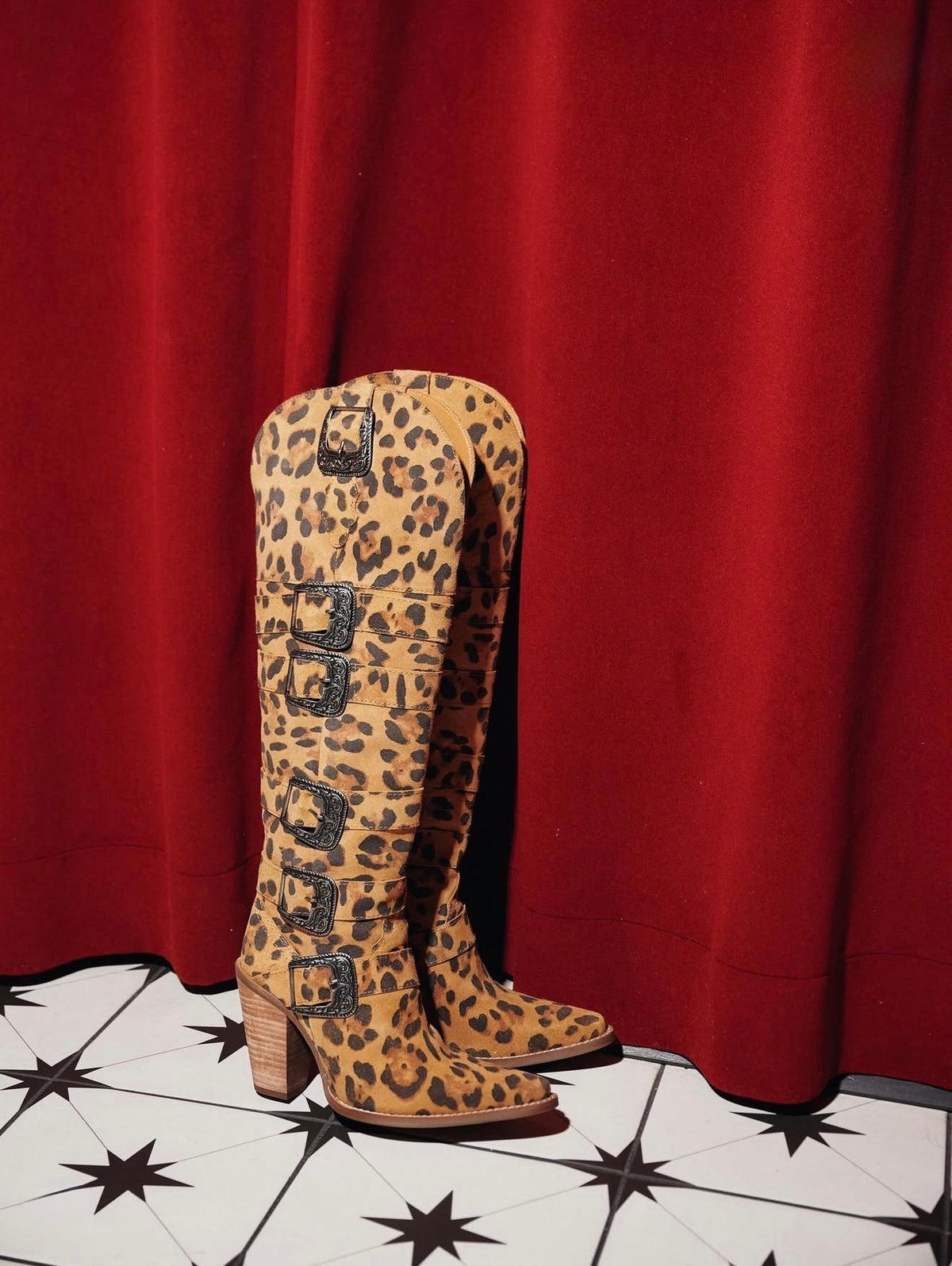 Spur 'O Moment Leather Boot - Leopard