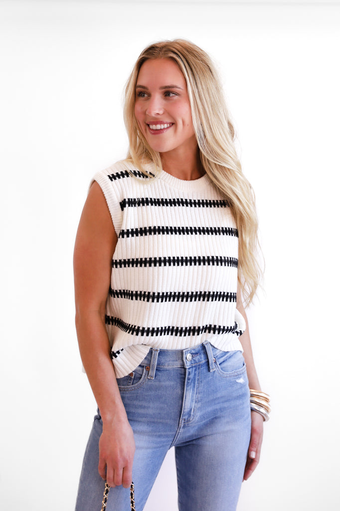 NEW!! Lexi Striped Short Sleeve Sweater