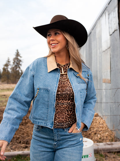 NEW!! "Prime Time" Cropped Denim Barn Jacket