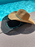 NEW!! Arizona Turquoise Straw Cowboy Hat in Black
