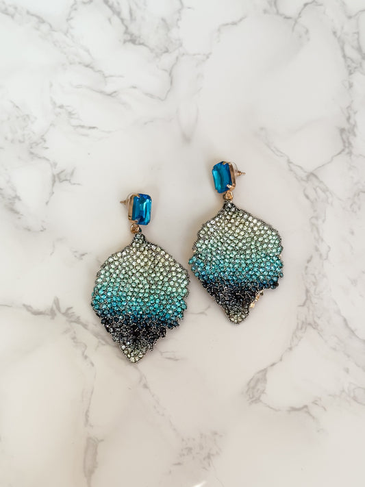 NEW!! Feather Crystal Earrings