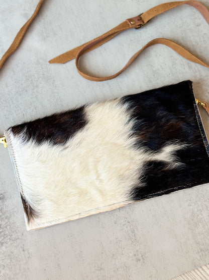NEW!! Cowhide Tri-Color Clutch