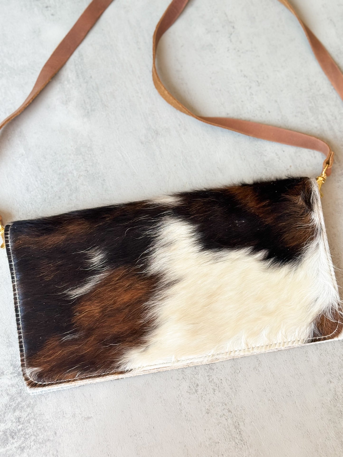 NEW!! Cowhide Tri-Color Clutch