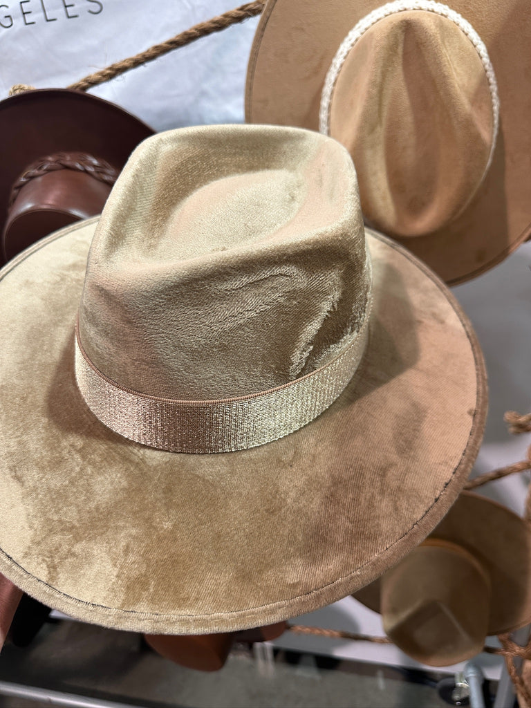 NEW!! The Luna Banded Suede Hat in Mocha