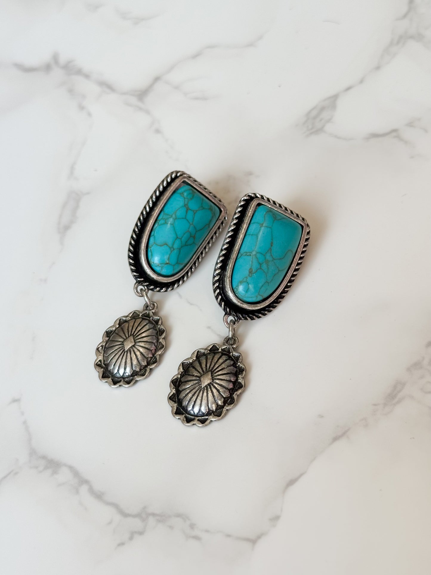 NEW!! Sierra Imitation Turquoise Earrings