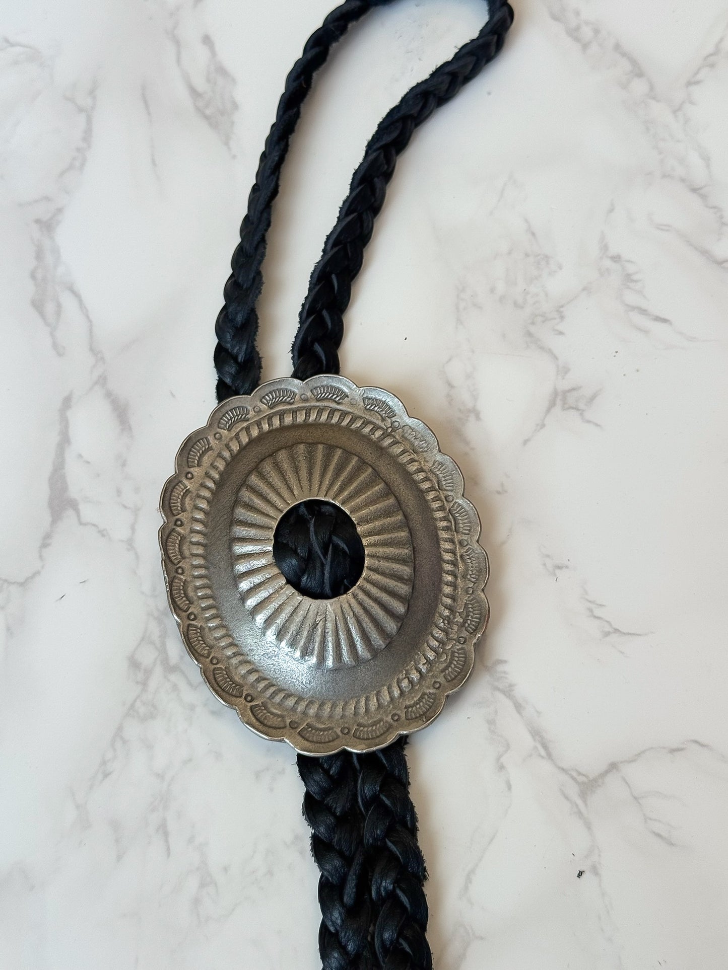 NEW!! Western Braided Sterling Silver Bolo Tie in Black