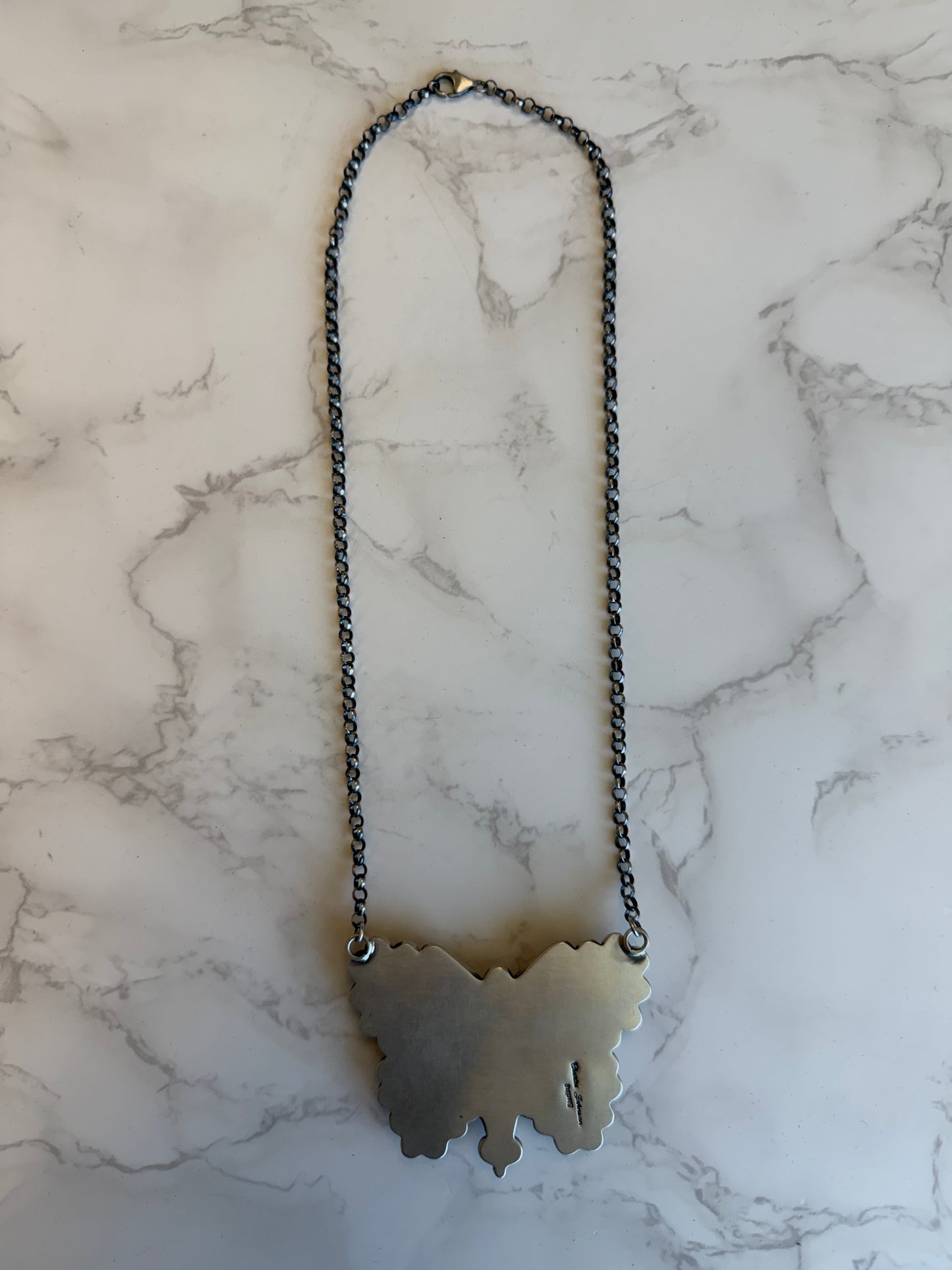 The “Butterfly" Kingman Turquoise and Sterling Silver Necklace