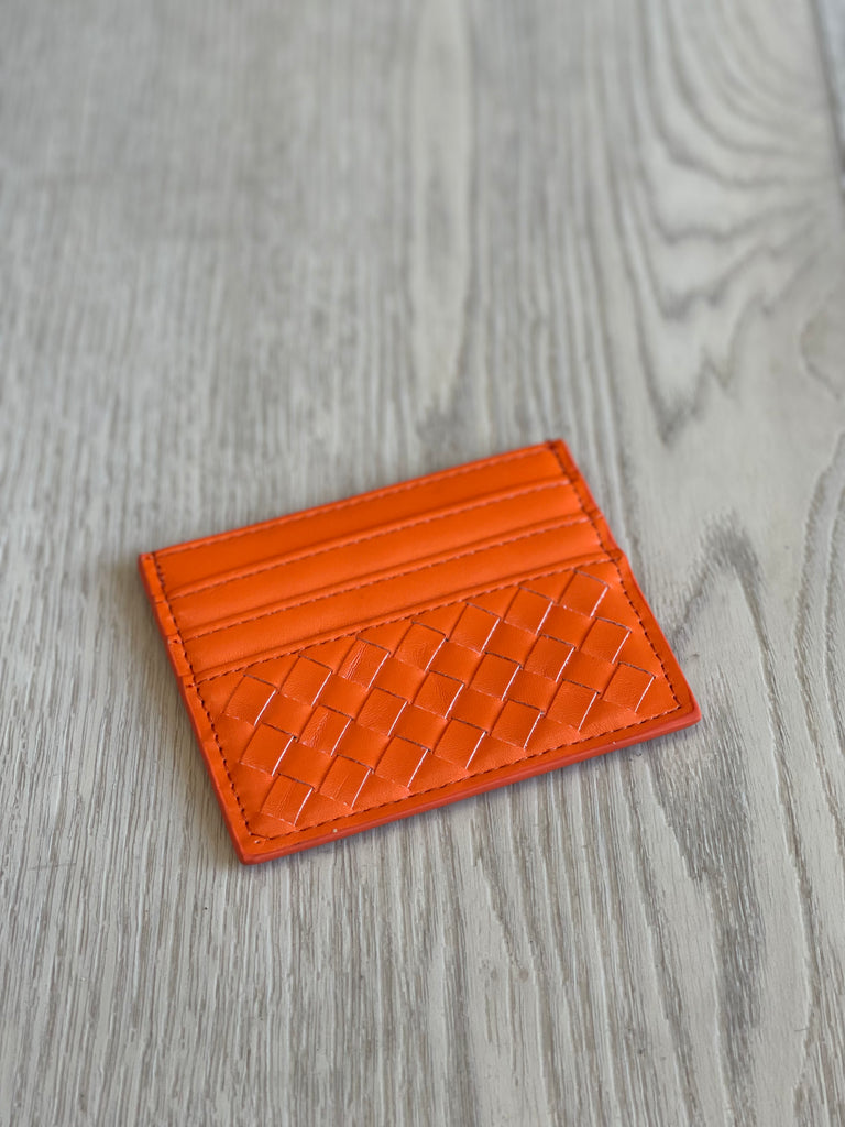 FINAL SALE!! Quilted Card Wallet in Orange