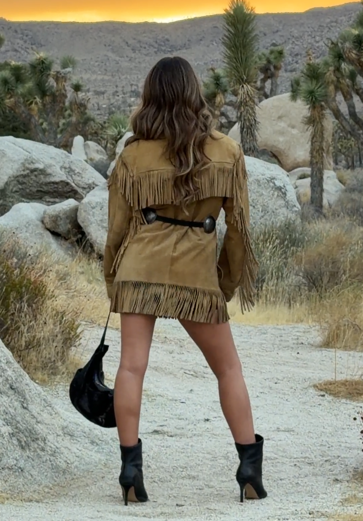Vintage Tan Suede Fringe Jacket Size Medium