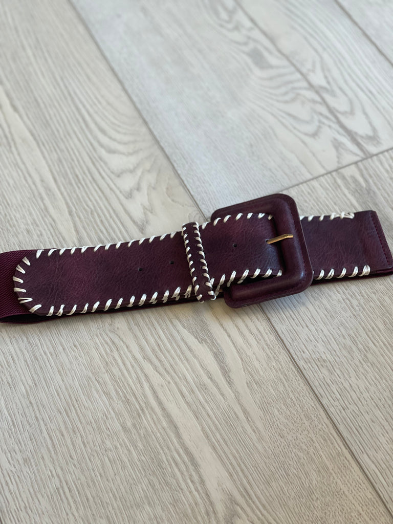 FINAL SALE!! Stitched Wide Leather Belt in 4 Colors!