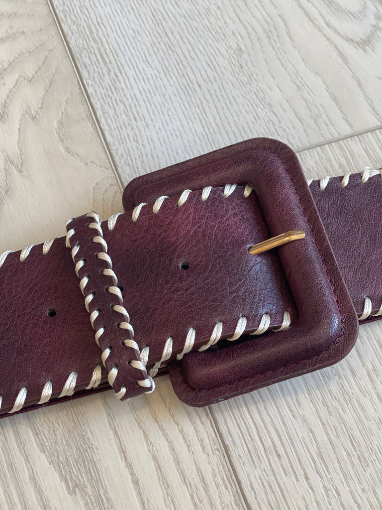 Stitched Wide Leather Belt in 4 Colors!