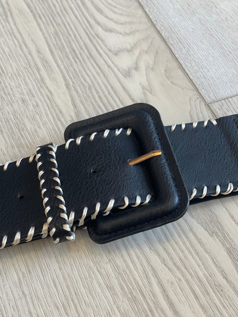 FINAL SALE!! Stitched Wide Leather Belt in 4 Colors!