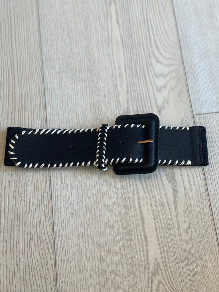 FINAL SALE!! Stitched Wide Leather Belt in 4 Colors!