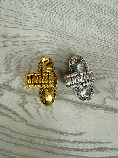 NEW!! Turquoise Stretch Ring in Gold & Silver