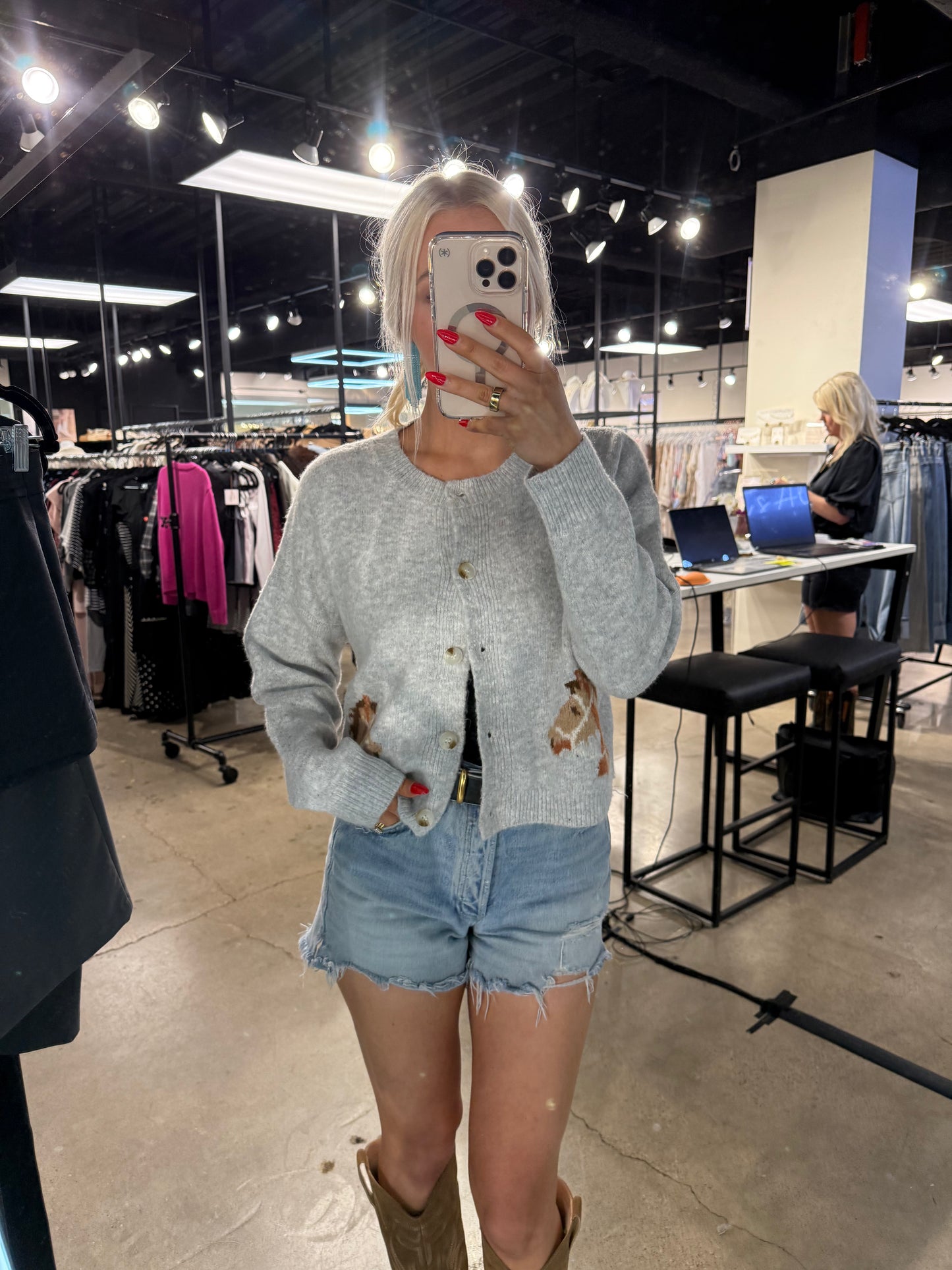 NEW!! Horse Cardigan in Grey