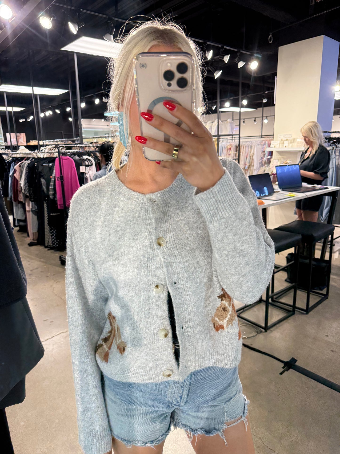 NEW!! Horse Cardigan in Grey