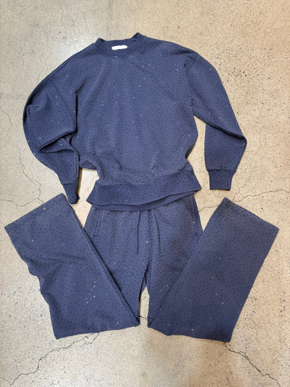 NEW!! "Off Duty" Rhinestone Sweatshirt in Navy