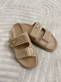 PREORDER!! The Tuscany Raffia Slide in Nude