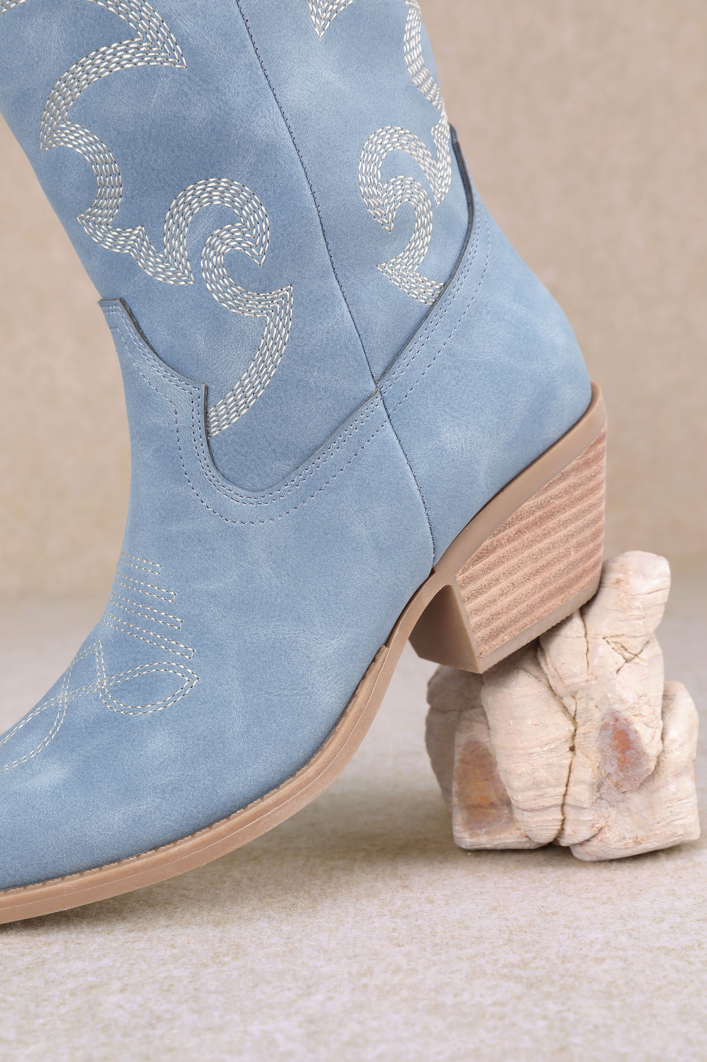 NEW!! Faye Denim Suede Cowboy Boot