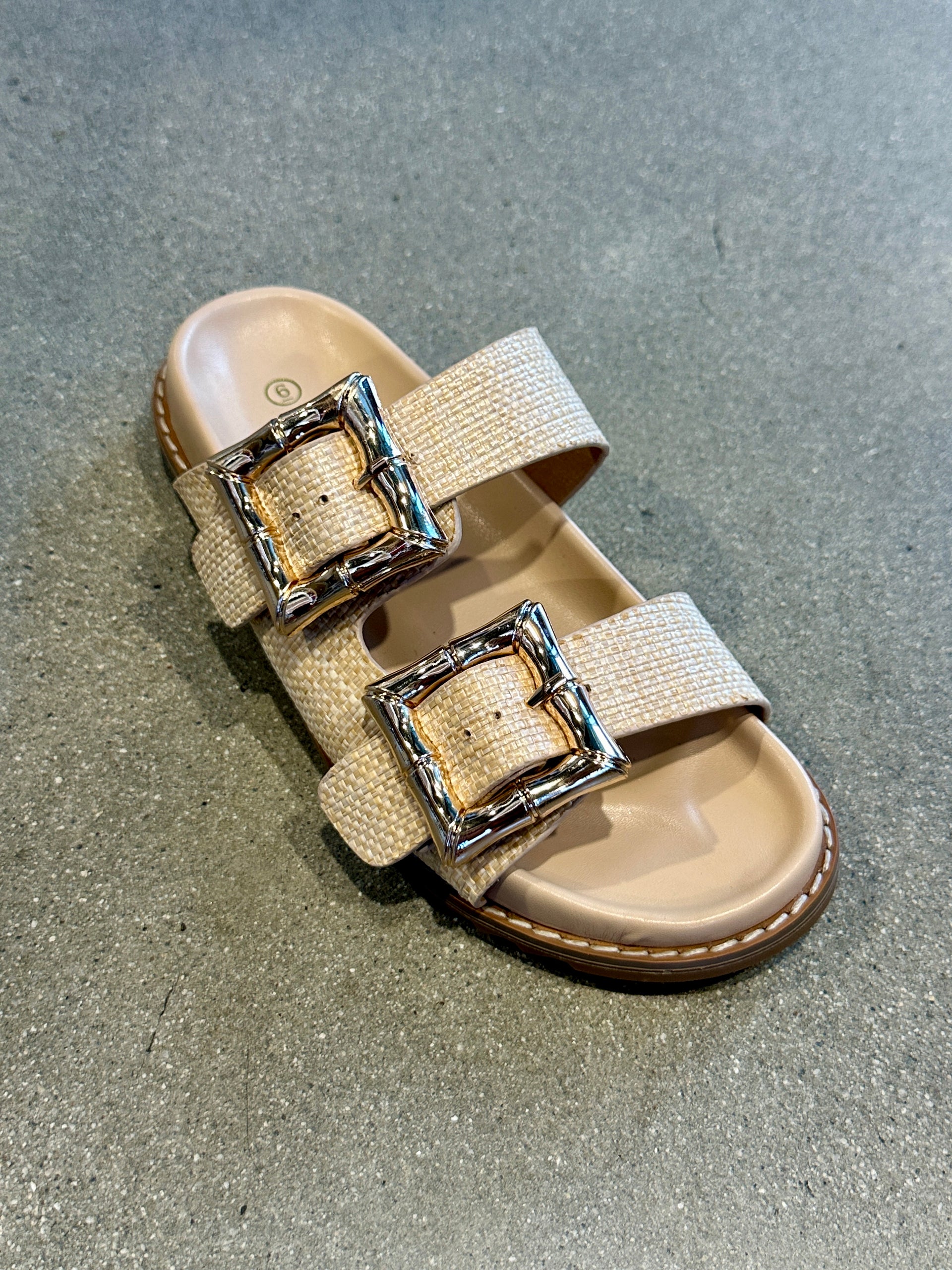 FINAL SALE Devon Buckle Sandal Raffia