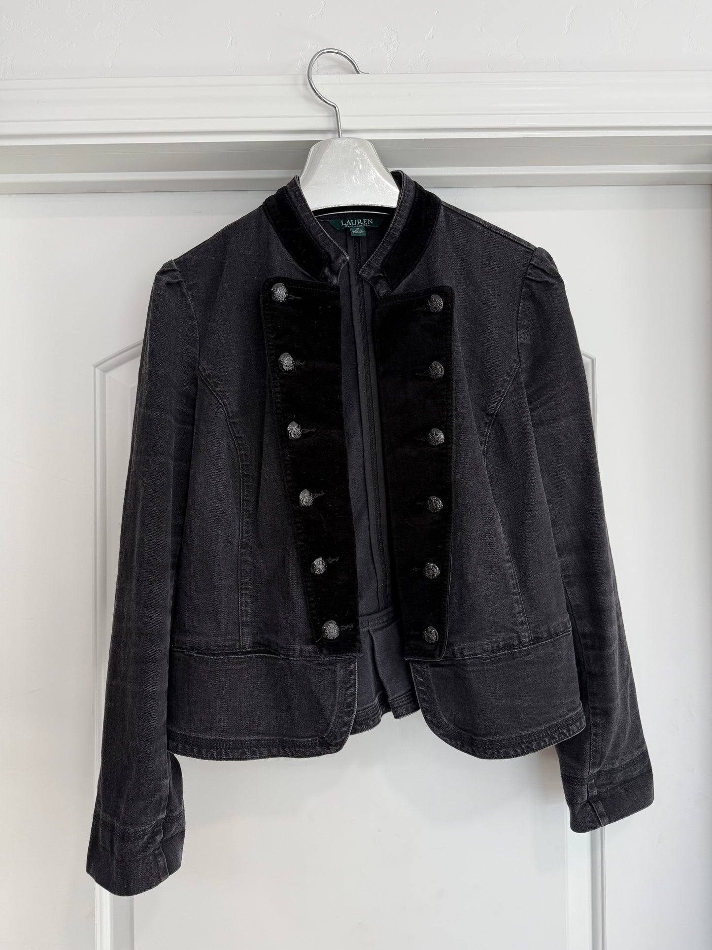 Vintage Ralph Lauren Denim Military Jacket Size 12