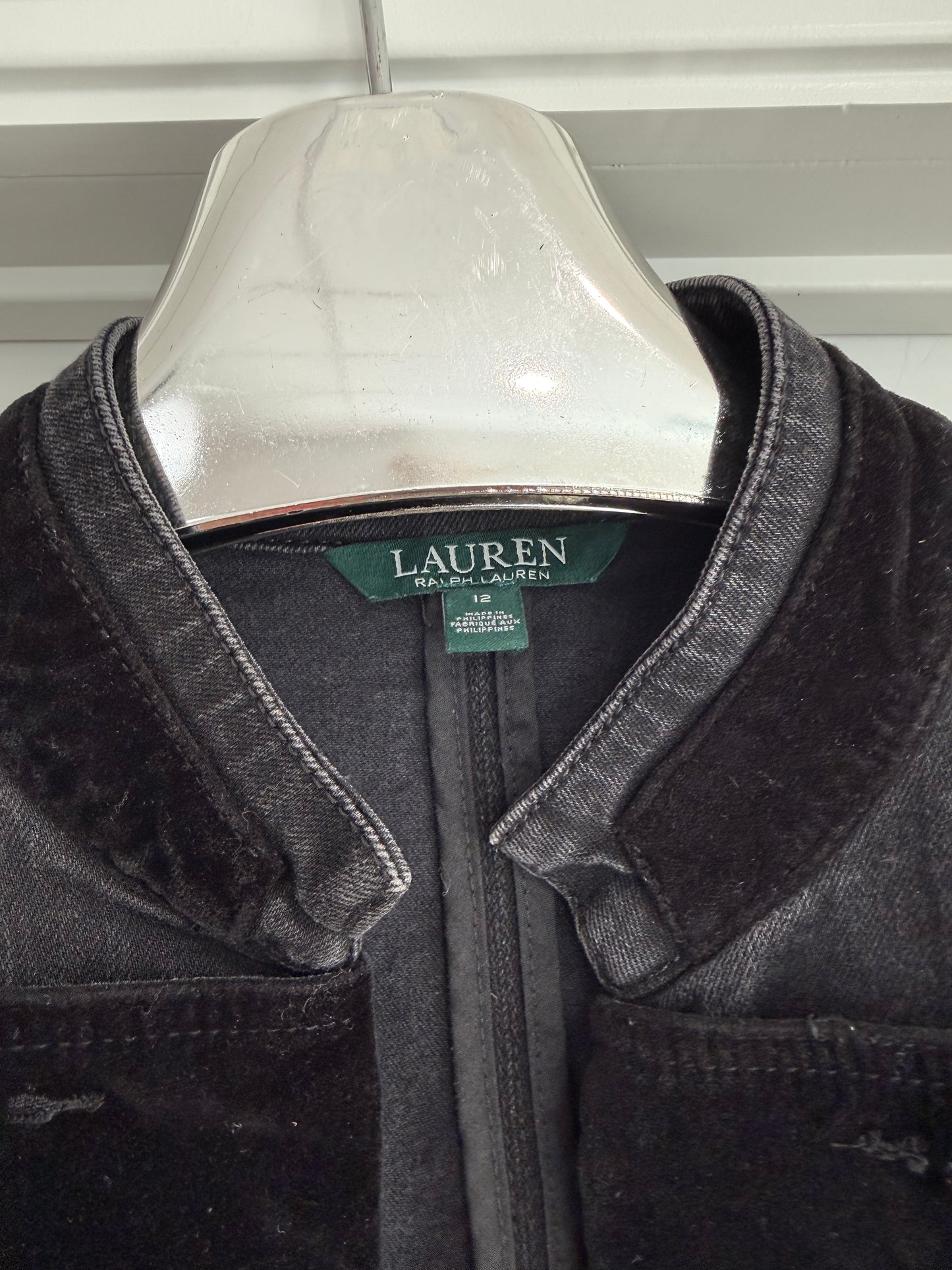 Vintage Ralph Lauren Denim Military Jacket Size 12