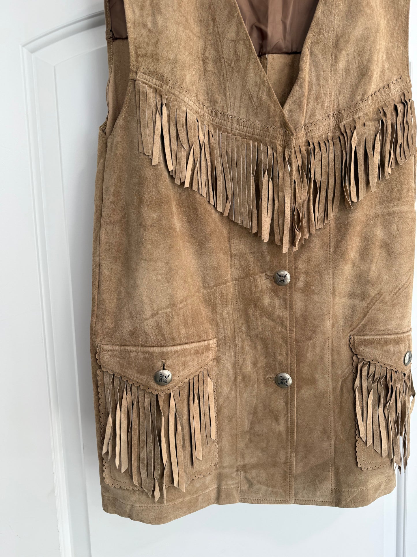 Vintage Ralph Lauren Suede Fringe Vest Size Small
