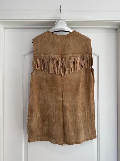 Vintage Ralph Lauren Suede Fringe Vest Size Small