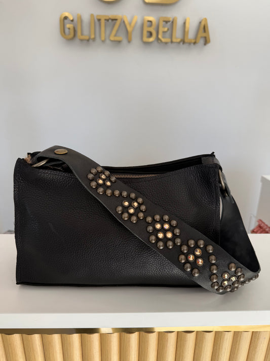 The "Bella" Mini Bag in Black w/ Black Strap