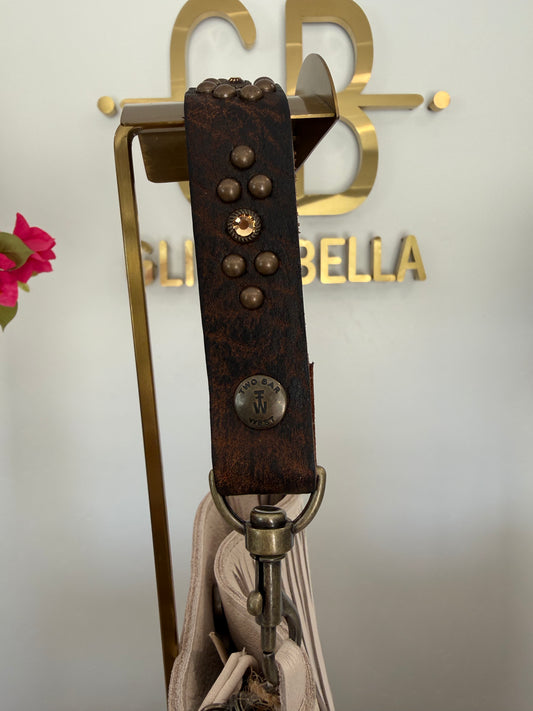 Ivory Fringe Crossbody w/ Brown Strap