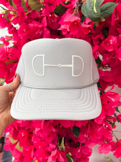 NEW!! Horsebit Trucker Hat in Grey