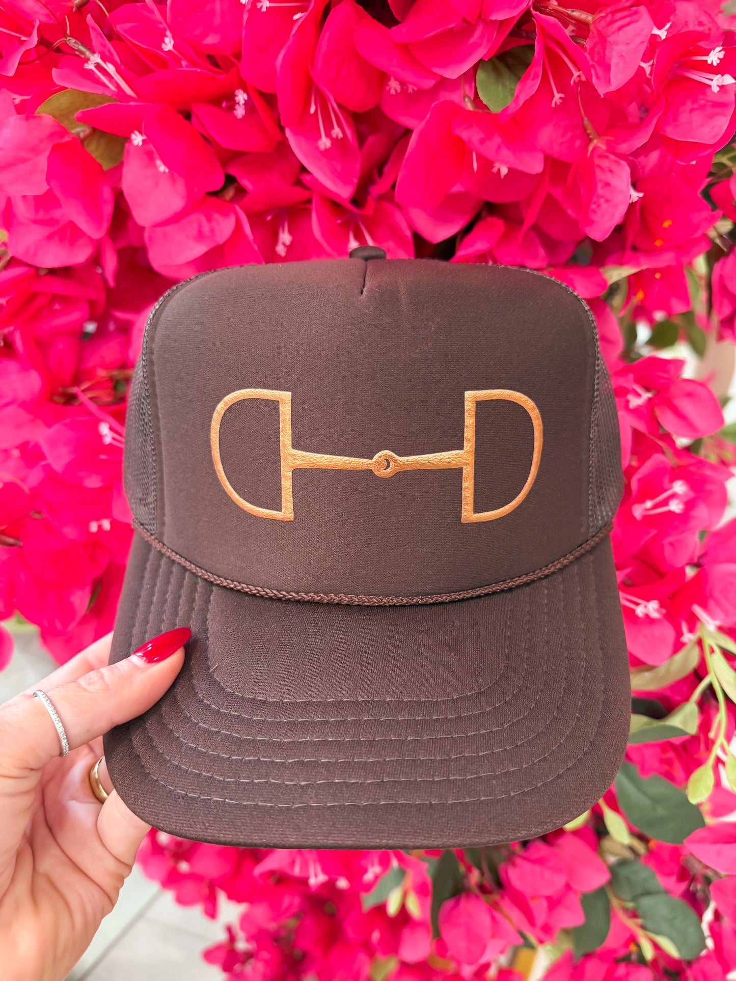 NEW!! Horsebit Trucker Hat in Brown