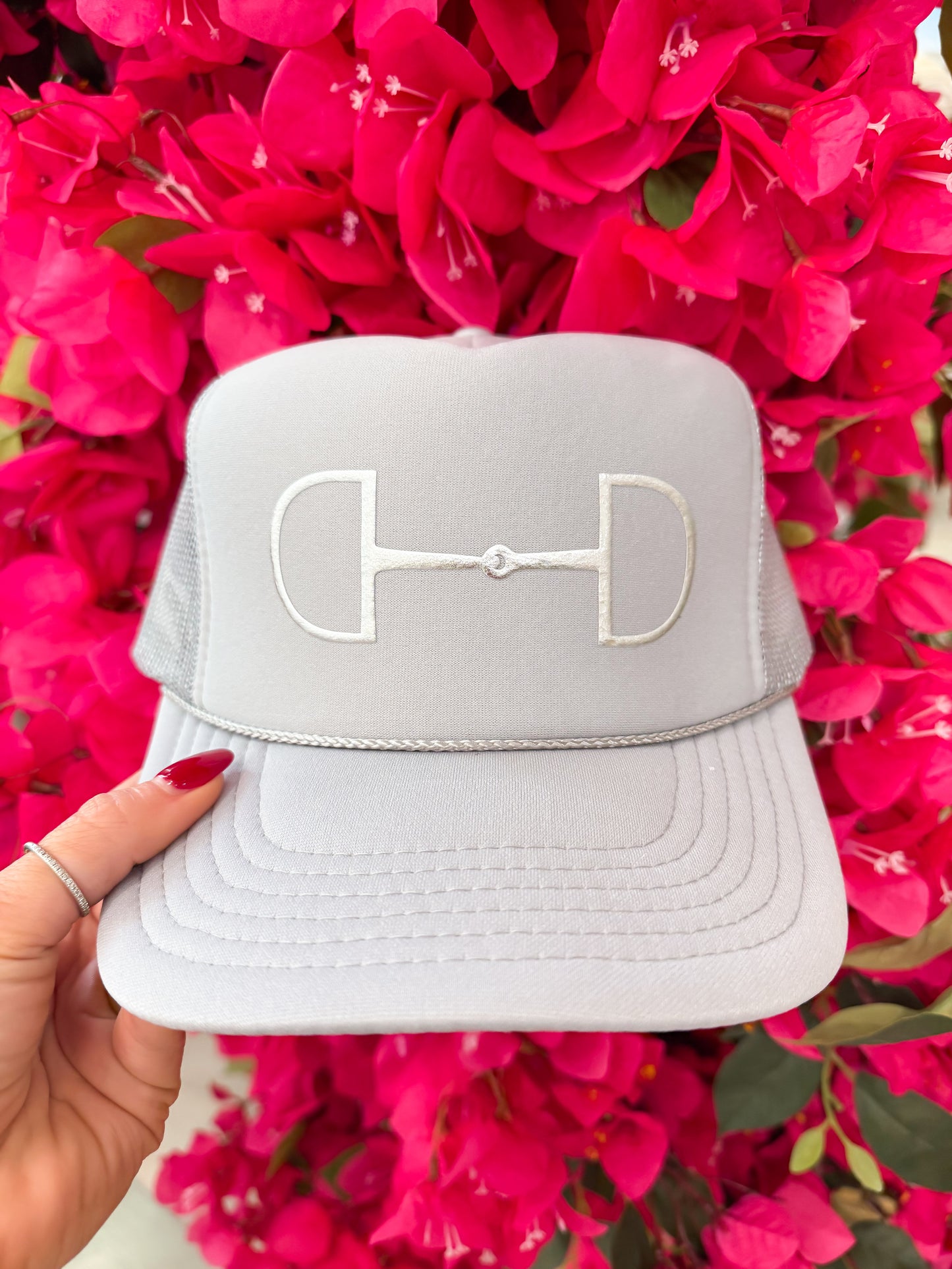 NEW!! Horsebit Trucker Hat in Grey