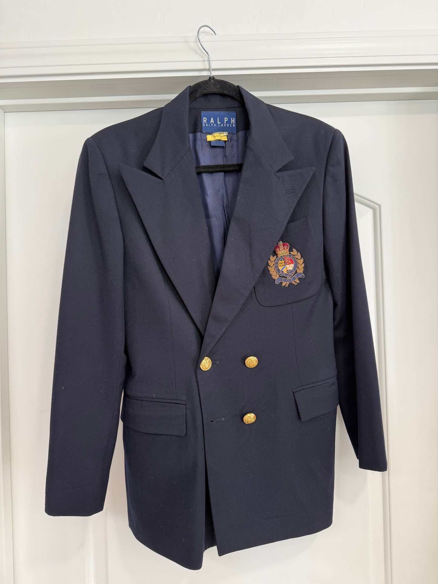 NEW!! Vintage Ralph Lauren Navy Crest Blazer Size 6