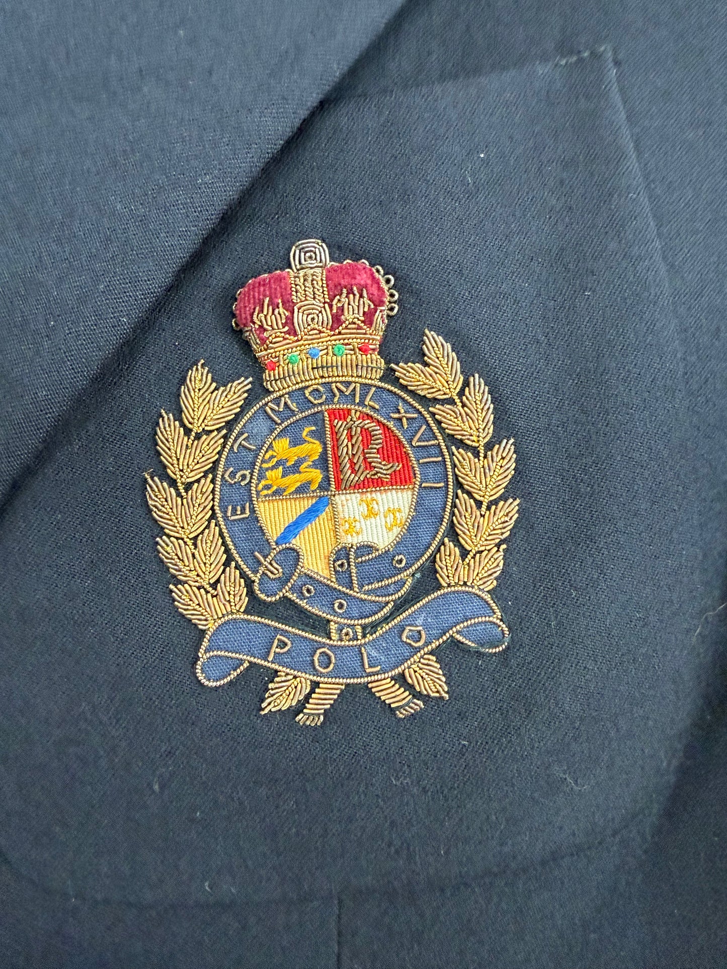 NEW!! Vintage Ralph Lauren Navy Crest Blazer Size 6