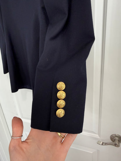 NEW!! Vintage Ralph Lauren Navy Crest Blazer Size 6 Petit