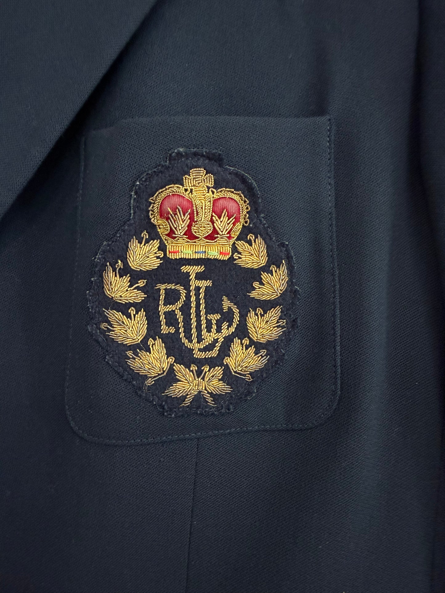 NEW!! Vintage Ralph Lauren Navy Crest Blazer Size 12