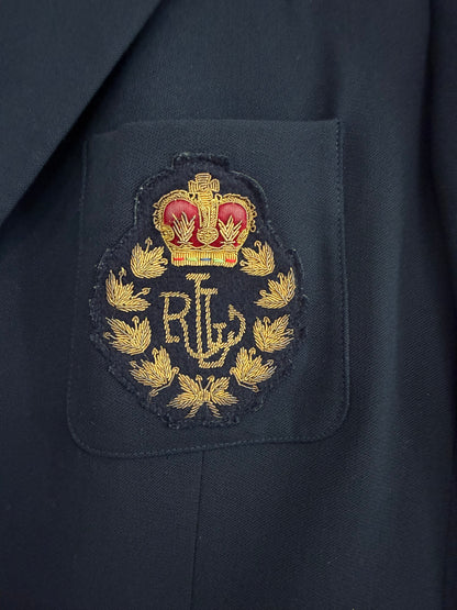 NEW!! Vintage Ralph Lauren Navy Crest Blazer Size 12