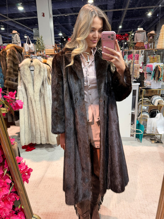 #138 Vintage Ranch Mink Coat - Size Small