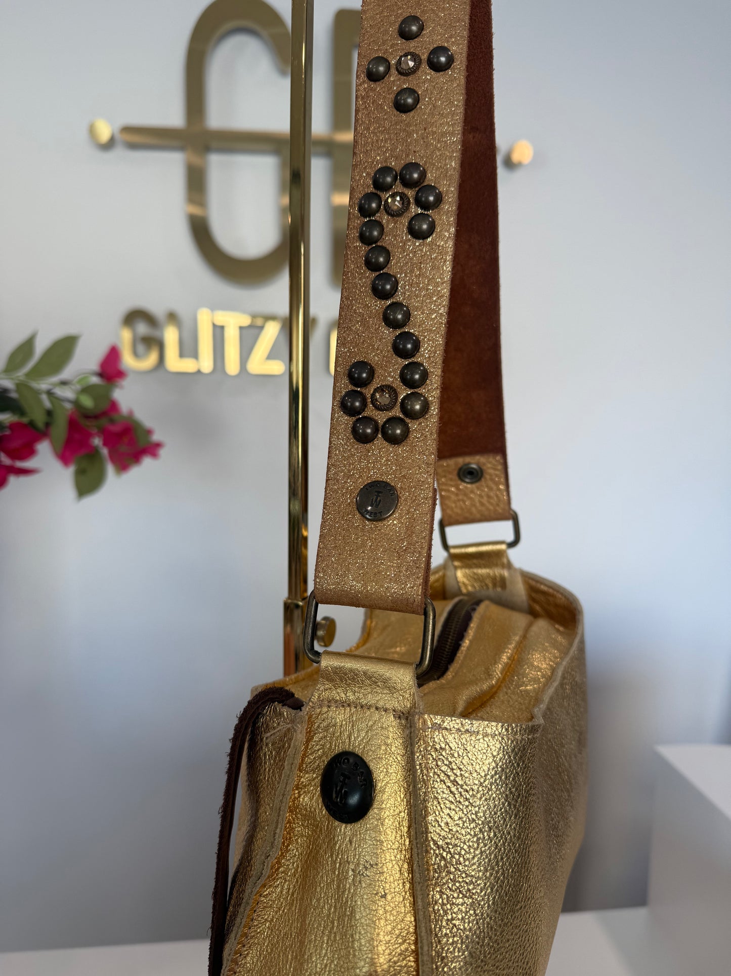 The "Bella" Mini Bag in Gold w/ Gold Strap