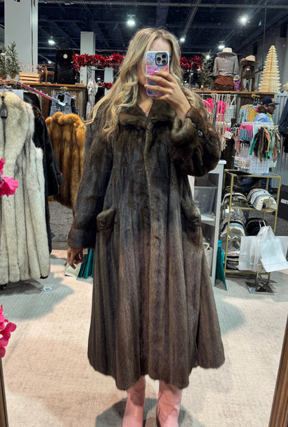#S6 Vintage Mahogany Mink Coat Size Medium/Large