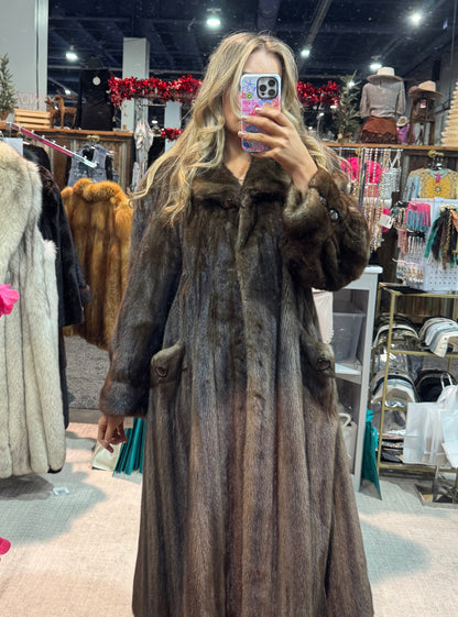 #S6 Vintage Mahogany Mink Coat Size Medium/Large