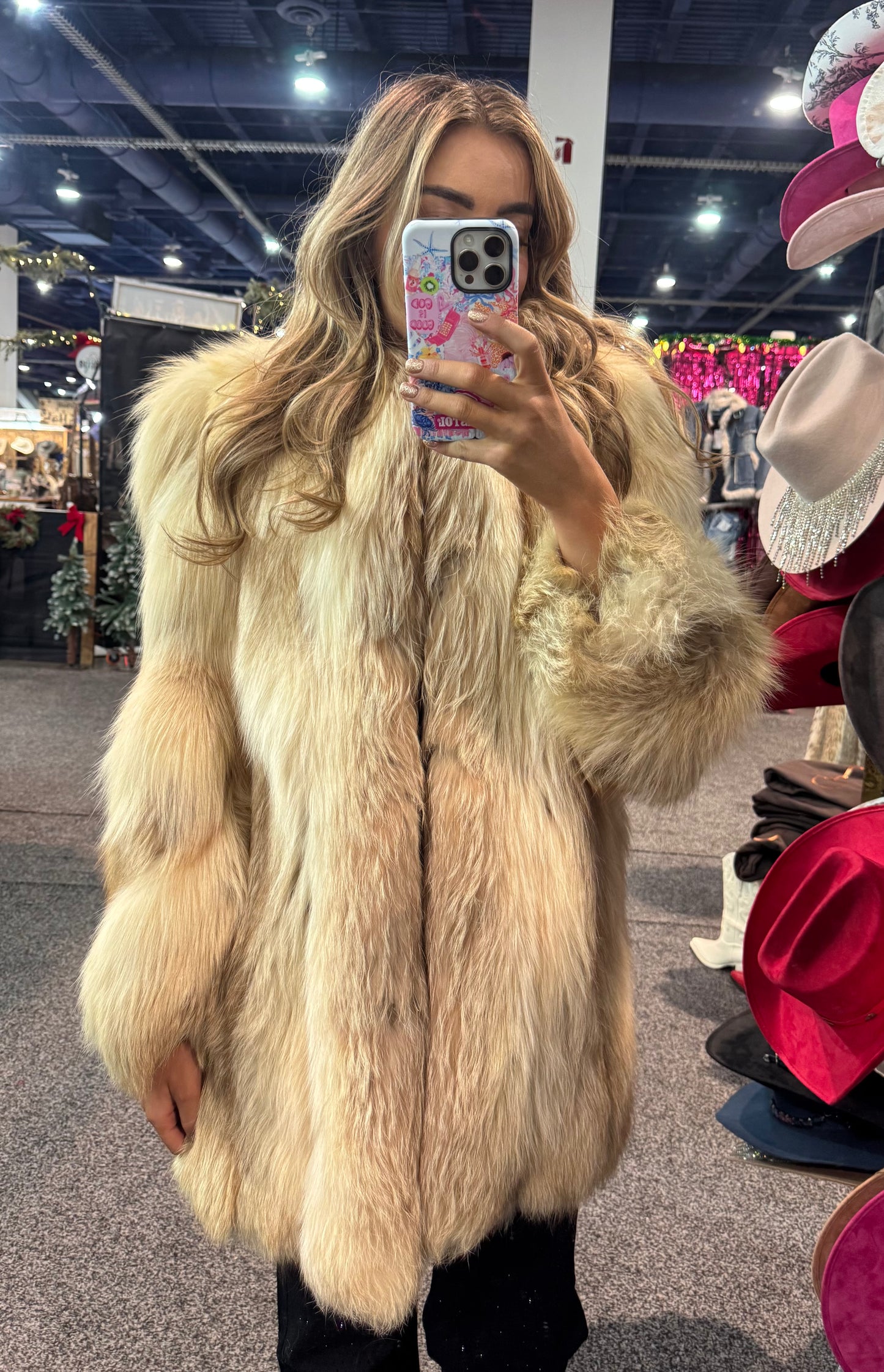 #135 Vintage Fox Fur Jacket Size Medium