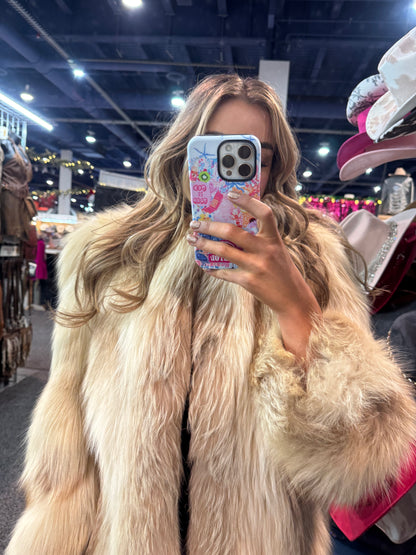 #135 Vintage Fox Fur Jacket Size Medium