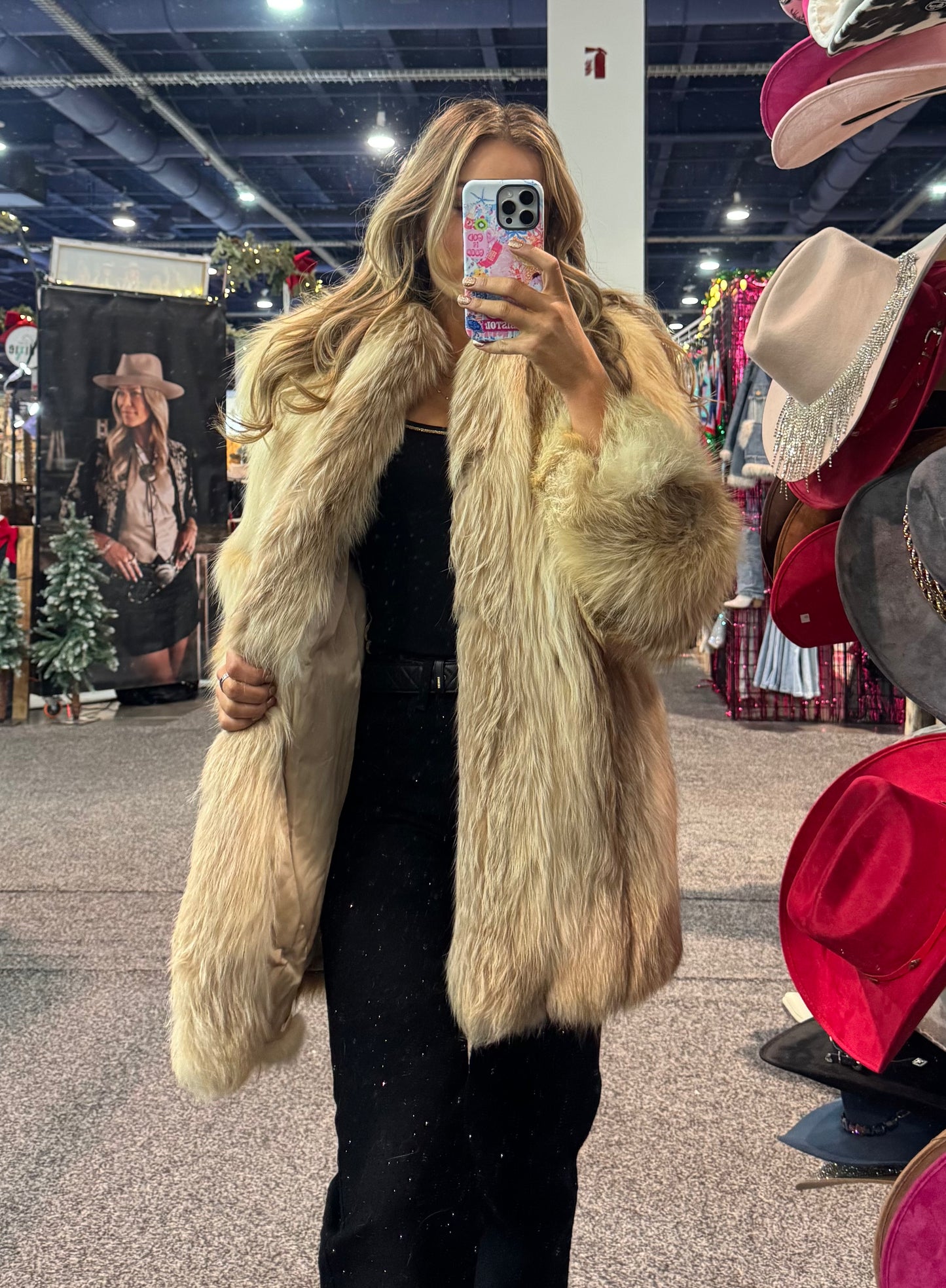 #135 Vintage Fox Fur Jacket Size Medium